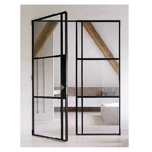 Exterior French Door Glass Inserts bifold door Wholesale Isreali Security French steel Door