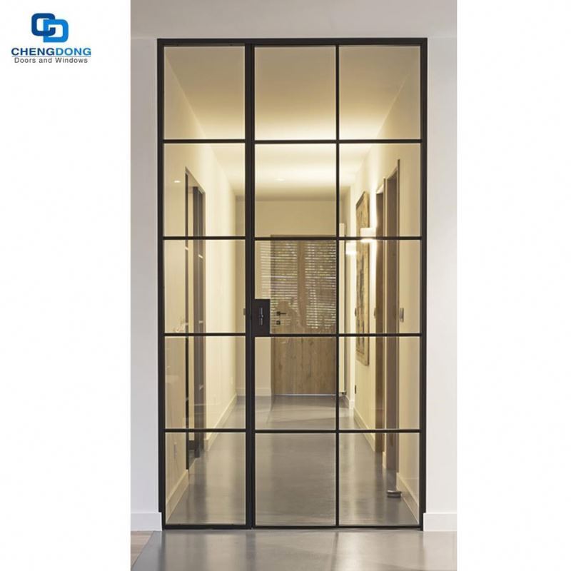 Exterior French Door Glass Inserts bifold door Wholesale Isreali Security French steel Door