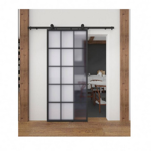 Frameless sliding glass doors slim mirror sliding door