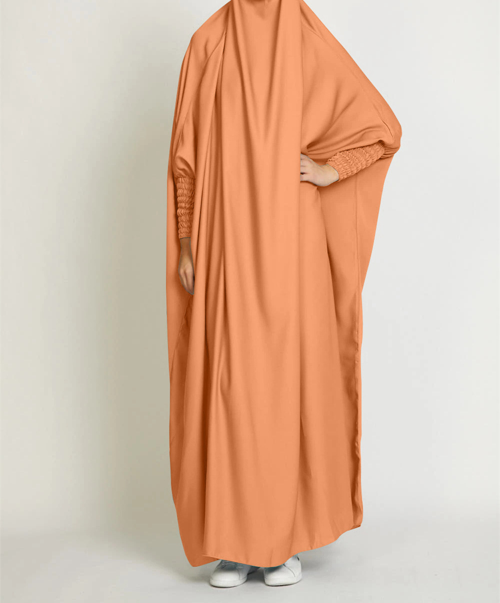 New Arrival Dubai Solid Color Round Neck Large Hem Casual Robe Dress Abaya Muslim Dress for Women