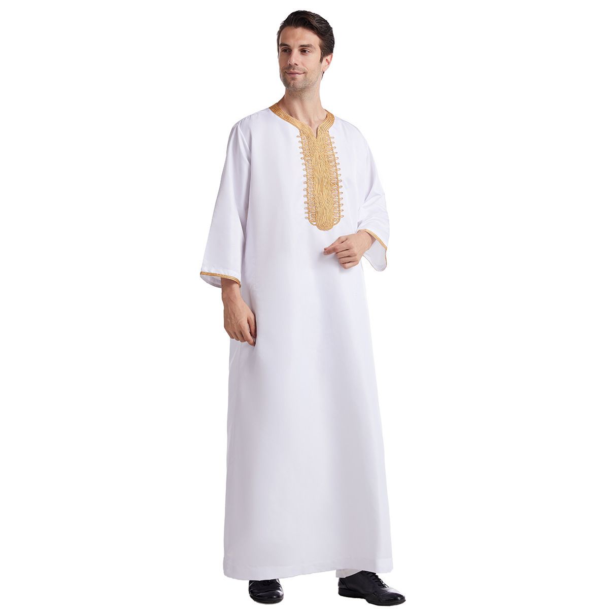 2023 new arrival men muslim prayer dress fashion moroccan men abaya islamic dresses thobe for men wholesale