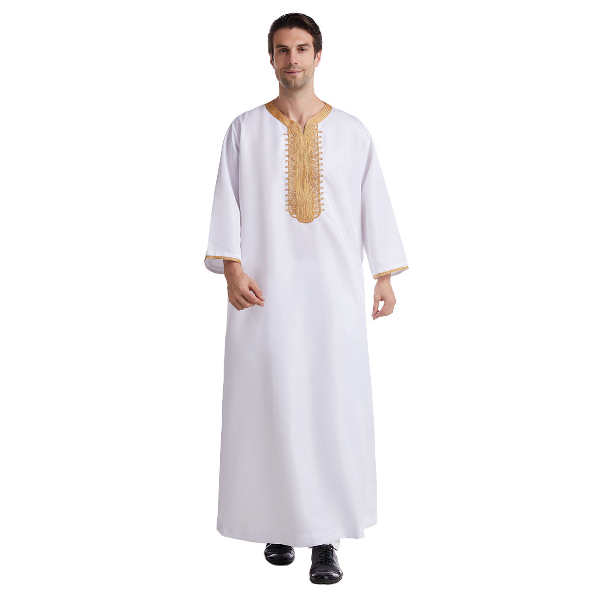 2023 new arrival men muslim prayer dress fashion moroccan men abaya islamic dresses thobe for men wholesale