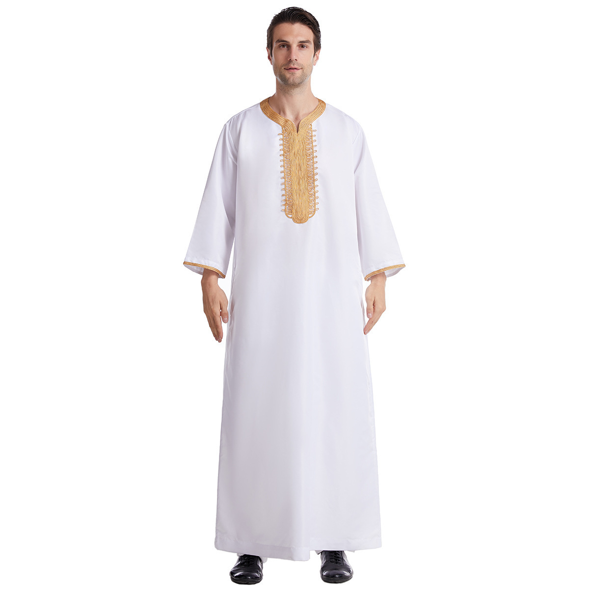 2023 new arrival men muslim prayer dress fashion moroccan men abaya islamic dresses thobe for men wholesale