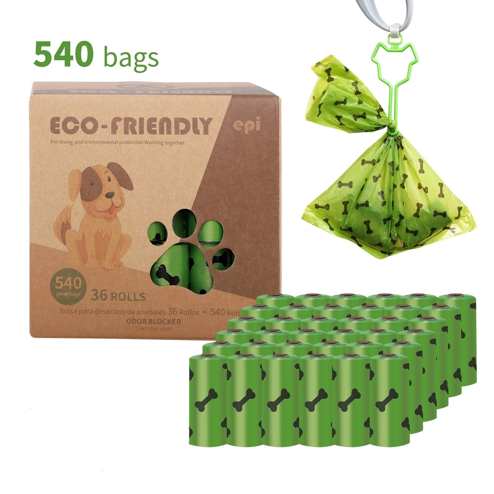 Custom Printed Doggie Pet Poop Bags Dog Shit Waste Bags Biodegradable Dog Poop Bag