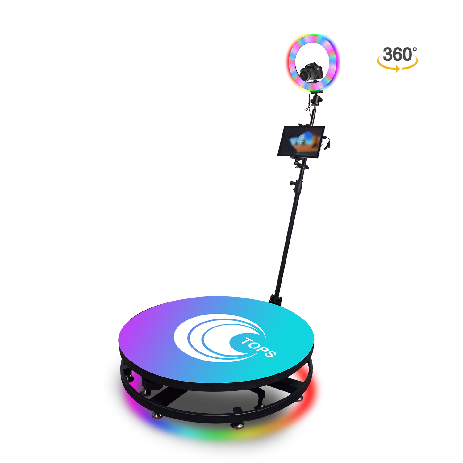 Slow Motion Rotating Portable Selfie Platform Spin 360 Degree Photo Booth with Rotating Stand