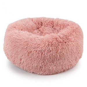 2022 Hot Sale Dogs Plush Donut Pet Bed Warm Cuddler Kennel Soft Puppy Sofa Cat Cushion Bed Sleeping Bag