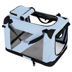 Portable Folding Cat Litter Cage Car Pet Kennel with Tent Dog and Cat Carrier Box Easy to Use and Carry