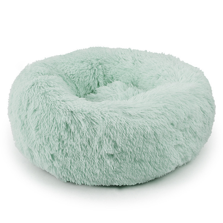 2022 Hot Sale Dogs Plush Donut Pet Bed Warm Cuddler Kennel Soft Puppy Sofa Cat Cushion Bed Sleeping Bag