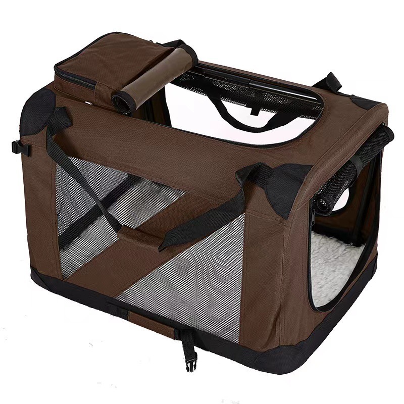 Portable Folding Cat Litter Cage Car Pet Kennel with Tent Dog and Cat Carrier Box Easy to Use and Carry