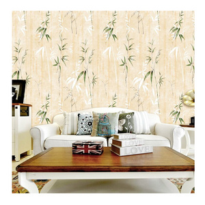 Bamboo leaf pattern PVC living room bedroom background wall interior wall decoration hotel bar engineering 3D wallpaper