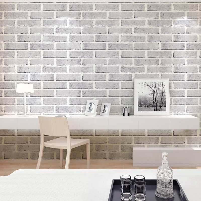 Cheap Classic Red Brick Design 3D Wallpaper Wholesale Home Decor Grey Brick Wallpaper Roll Custom Self Adhesive Brick Wallpaper