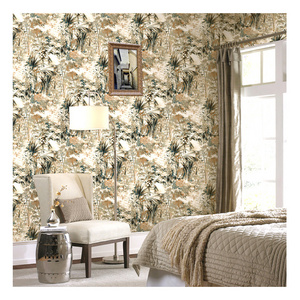 Rainforest pattern PVC wallpaper living room bedroom interior decoration hotel office 3D plant jungle wallpaper