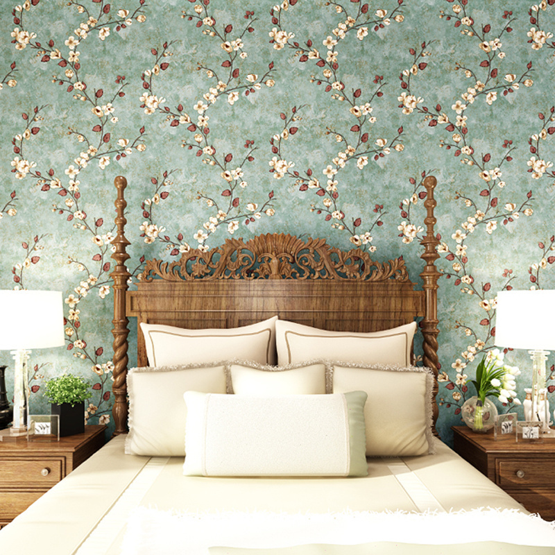 stick and peel wallpaper 3D flower wall decoration green self-adhesive wallpaper rolls