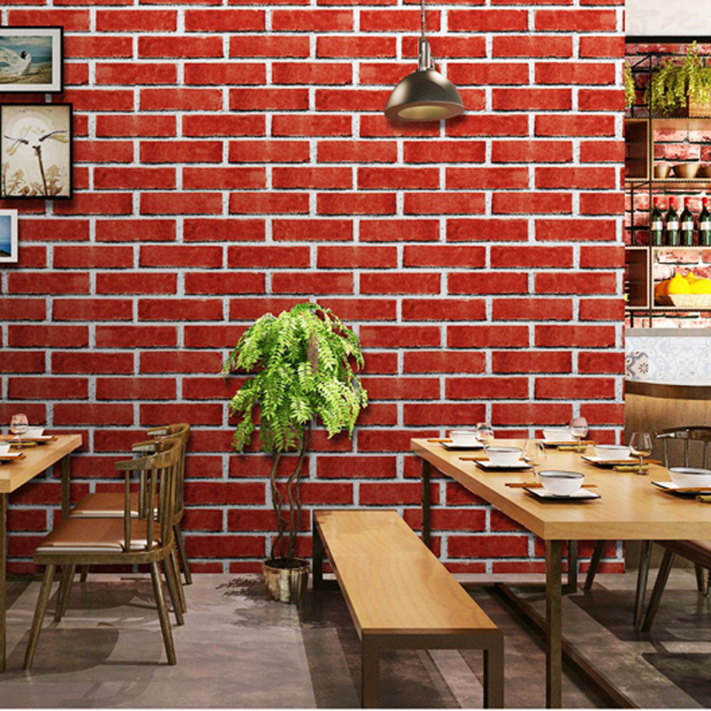 Cheap Classic Red Brick Design 3D Wallpaper Wholesale Home Decor Grey Brick Wallpaper Roll Custom Self Adhesive Brick Wallpaper