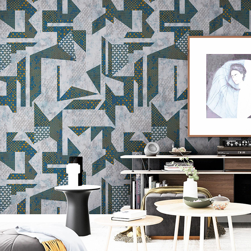 Modern Minimalist Geometric 3D Wallpaper Home Decor Wallpaper Waterproof Design PVC Embossed Vinyl Wallpaper