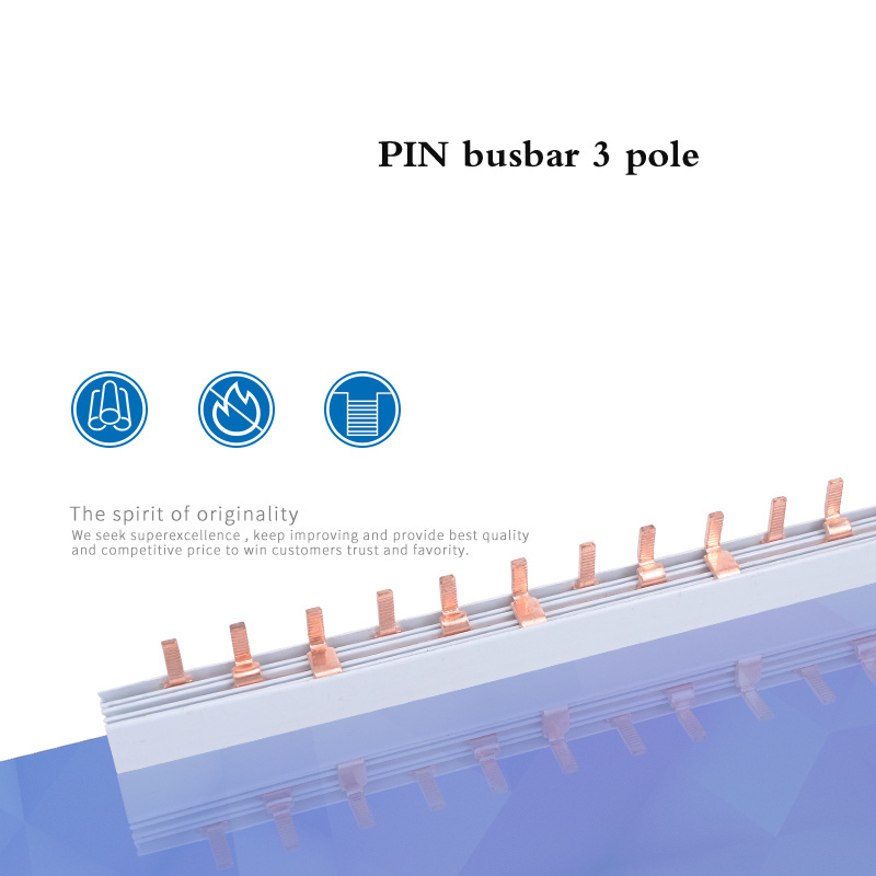 Bus bar with Plastic Distribution Box 3p Bus Bar Circuit Breaker Copper Bus bar 3 pole Pin