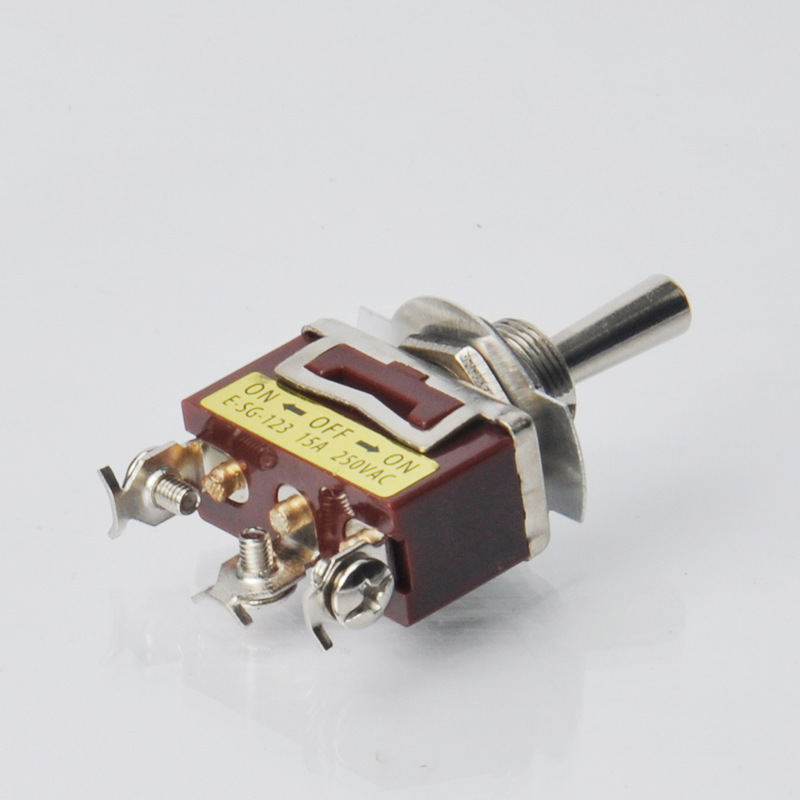 high quality  3pin on-on 12mm screw terminal AC 250v brown 2 position toggle switch