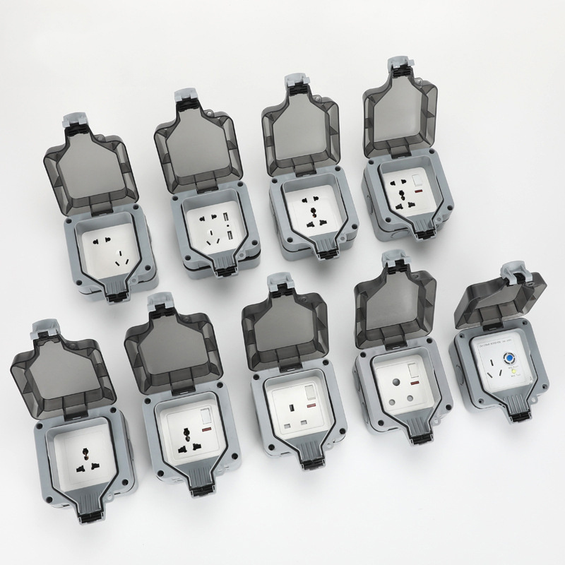 Outdoor electric socket & switch for lighting weatherproof IP66 waterproof socket and switch