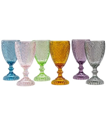 Amber Color Red Wine Glass Goblet Glass Water Wine Cups Colored Glassware Pink Goblets Red Wine Glasses