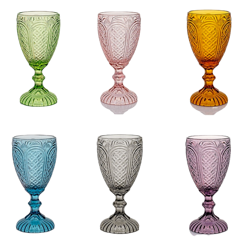 Amber Color Red Wine Glass Goblet Glass Water Wine Cups Colored Glassware Pink Goblets Red Wine Glasses