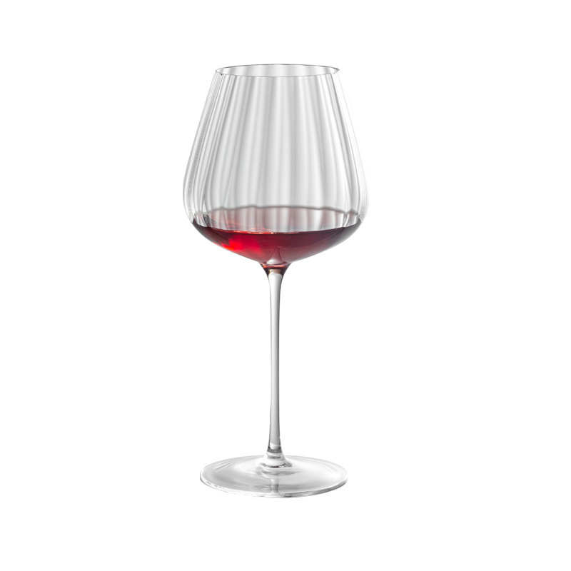 Custom Color Red Wine Glasses New Style Modern Personalized Ribbed Whiskey Glass with Stripes