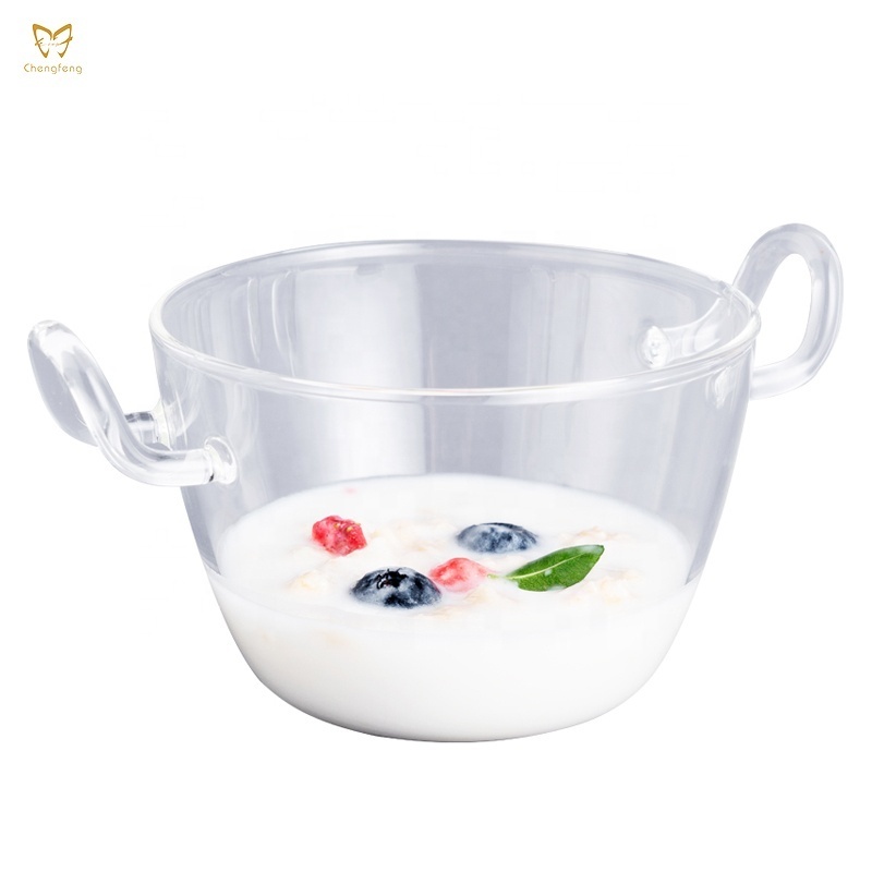 365ml  High Borosilicate Heat-resistant Glass Clear Pasta Instant Noodle Pot Pan Stew Cooker Baby Food Milk Sauce Hot Pot