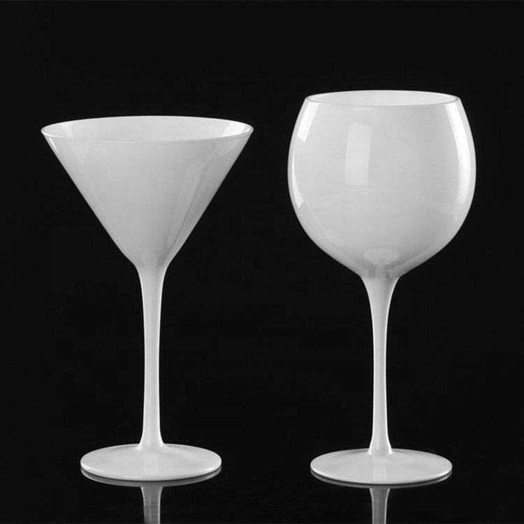 Fancy Black Wine Glasses With Stem For Red And White Wine 750ml