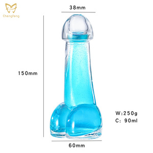 Unique Dick Shaped Penis Shaped High Borosilicate Glass Creative Party Cups Cocktail Glass With Straw For Bar