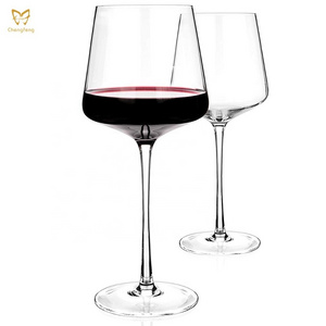 17.7oz Hand Made Wedding Gift Art Big Belly Tasting Cup Ultra-Thin Crystal Burgundy Bordeaux Goblet  Wine Glass Cup