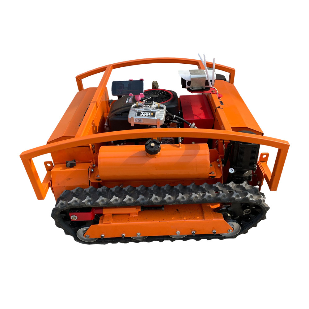 Multifunctional Remote Control Crawler Mini Lawn Mower Robot Small Robotic Garden Lawn Mower For Wasteland Mower On Road Slope