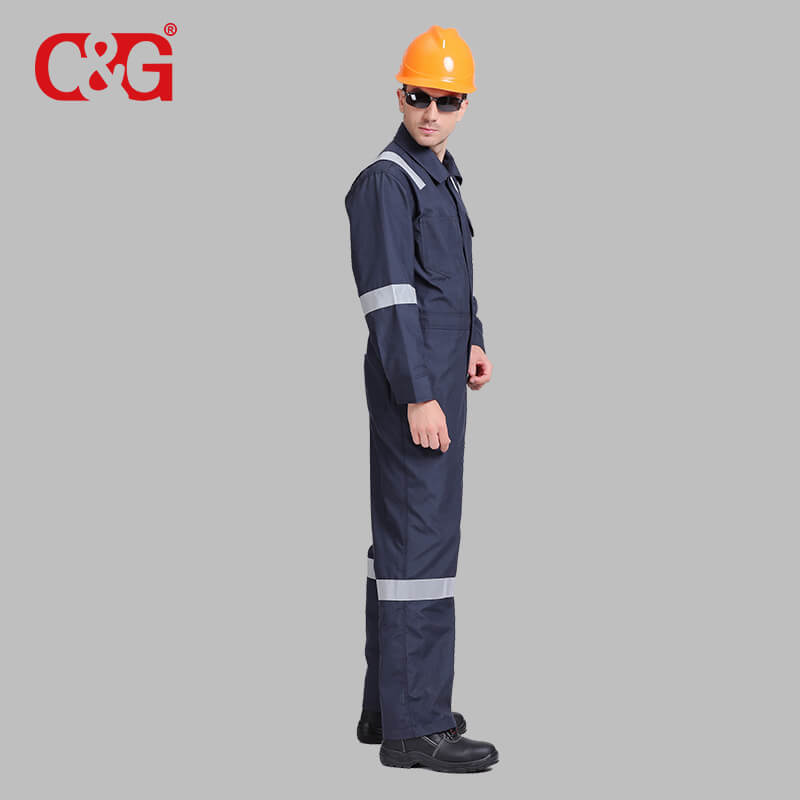 Aramid Fire Retardant Clothing Uniform Flame Resistant Reflect Stripes Customers' Logo for Oil and Gas for Unisex Adults