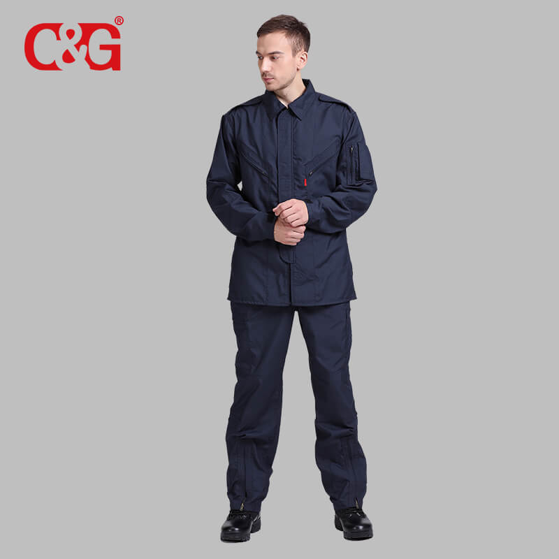 Dupont Nomex Blue Uniform C&G Two Piece Flight Suit