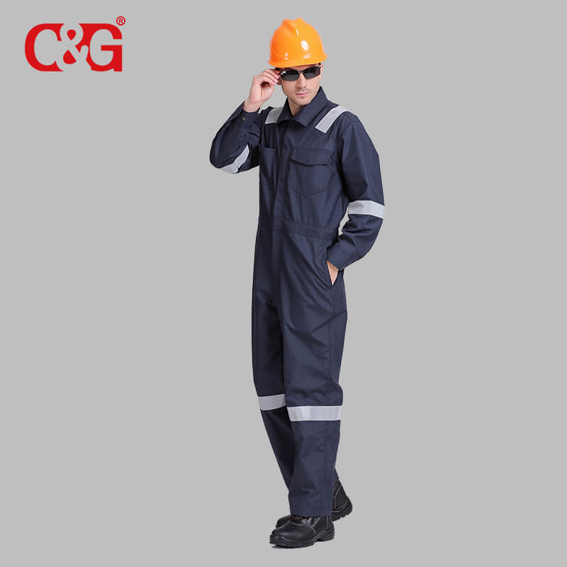 Aramid Fire Retardant Clothing Uniform Flame Resistant Reflect Stripes Customers' Logo for Oil and Gas for Unisex Adults