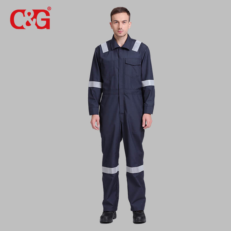 Aramid Fire Retardant Clothing Uniform Flame Resistant Reflect Stripes Customers' Logo for Oil and Gas for Unisex Adults