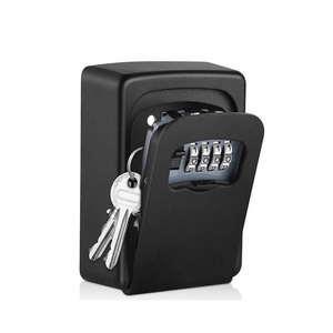 4 Digits Combination Lockbox Outdoor Key Hider for House Key Password Box with Dust-proof Cover Key Lock Box