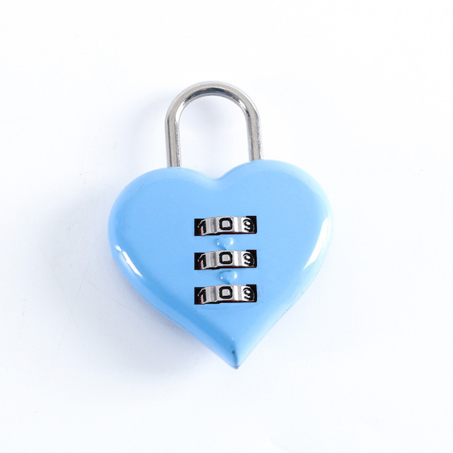 Custom OEM Heartbeat Shape Password Small Lock Enthusiast Mini 3 Digit Combination Lock Pink