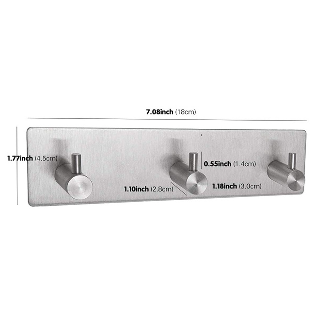 304 Stainless Steel Door Hanger Closet Cabinet Towel Bathroom Wall Hooks