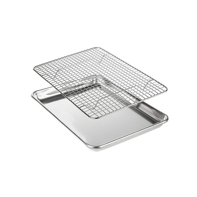 Stainless Steel Baking Pan Cookie Sheet Cooling Rack Baking Tray with Rack Set