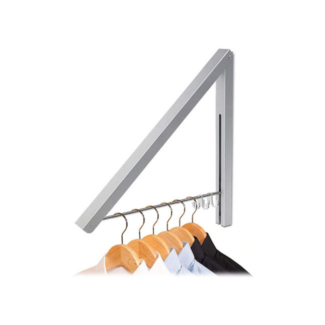 Folding Collapsible Wall Mounted Coat Rack Hanger Clothes Storage Drying Rack