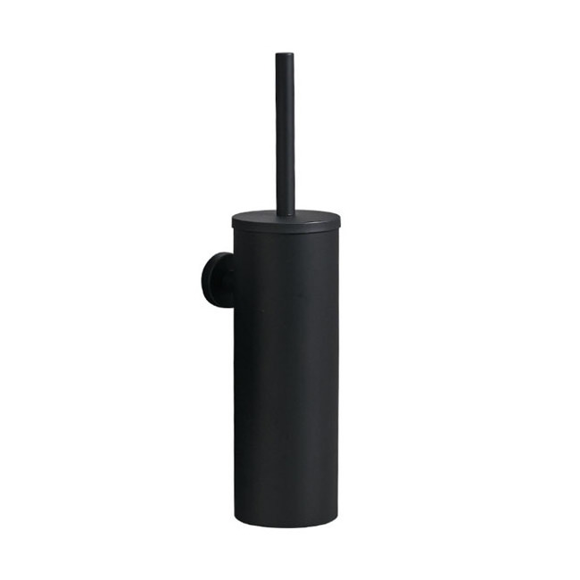 Custom Black Matte 304 Stainless Steel Toilet Brush Set Toilet Bowl Cleaner Brush And Holder