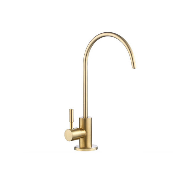 Good Quality Single Handle Kitchen Sink Faucet Brushed Gold Drinking Faucet Water Filter