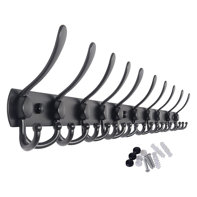 Good Price Mounted Clothes Mount 10 Hat Hook Hanging Hangers Heavy Duty Coat Rack Wall