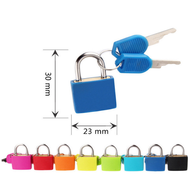 Locker Lock with Keys Small Luggage Padlocks Suitcase Locks Metal Keyed Padlock Mini Luggage Locks