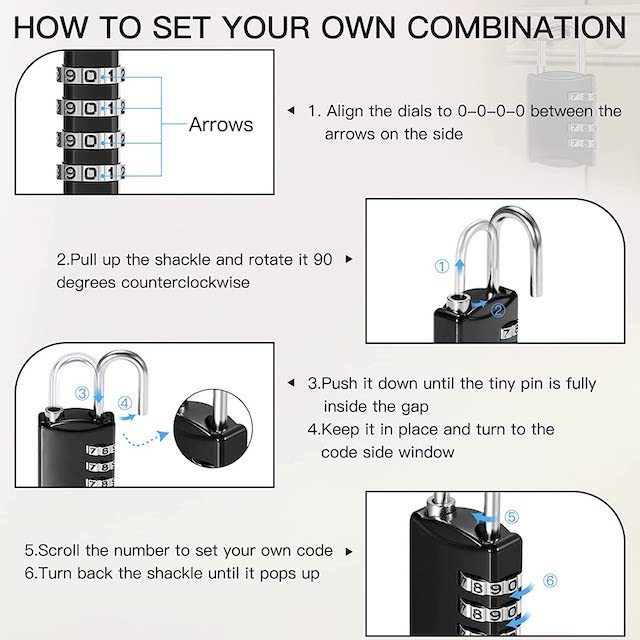 4 Digit Small Combo Locks Luggage Number Locks Outdoor Waterproof Padlock Combination Lock