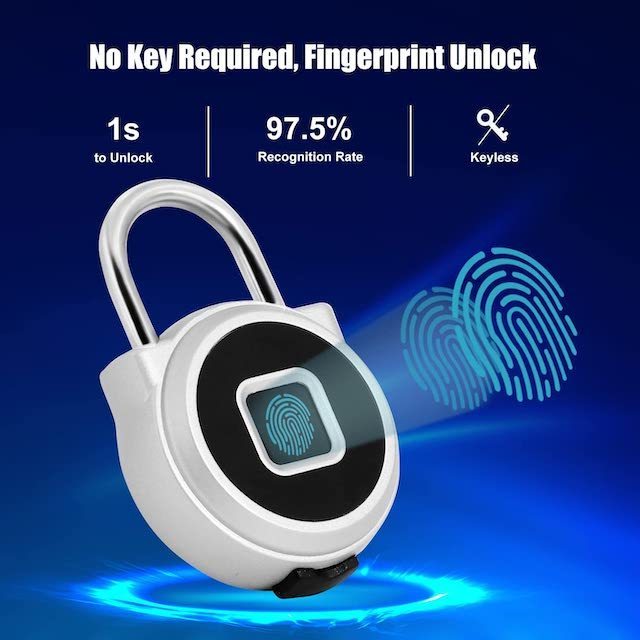 Bluetooth Lock USB Rechargeable Keyless Security Lock for Locker Backpack Bike Storage Fingerprint Padlock