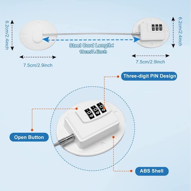 Mini Fridge Locks for Kids Freezer Door Lock Child Safe Keyless Digital Refrigerator Combination Lock