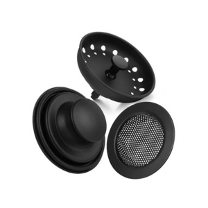 Kitchen 3 in 1 Sink Drain Filter Sieve Anti-Clogging Sink Drain Strainer Stainless Steel Sink Stopper Strainer Black