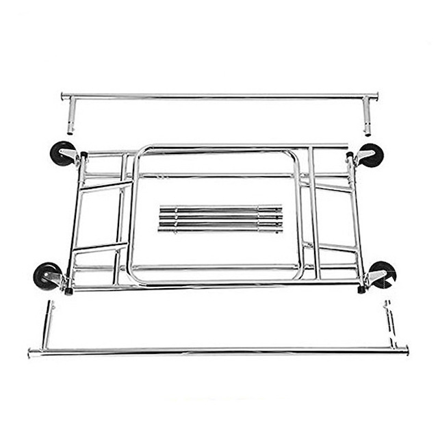 Heavy Duty Foldable Garment Rack Load 265Lbs Rolling Clothing Racks with Wheels and Adjustable Shelves Clothes Rack