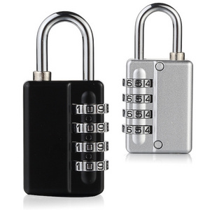 4-Digit Padlock Resettable Luggage Locks for Backpack Gym School Weatherproof Travel Lock Black Combination Lock