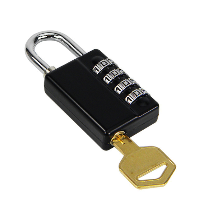 4-Digit Padlock Resettable Luggage Locks for Backpack Gym School Weatherproof Travel Lock Black Combination Lock